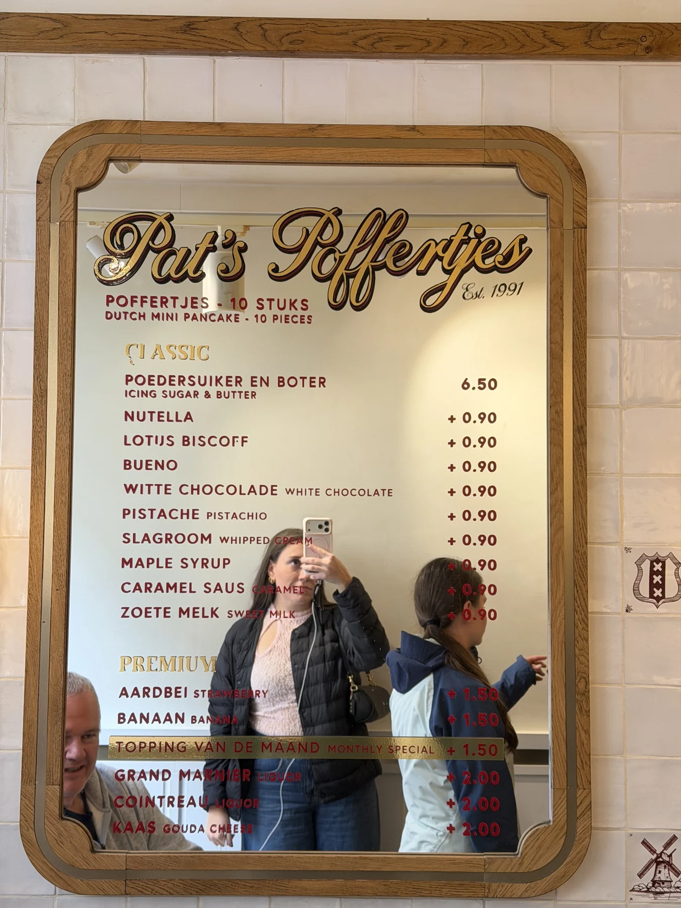Pat’s Poffertjes y las opciones para elegir.