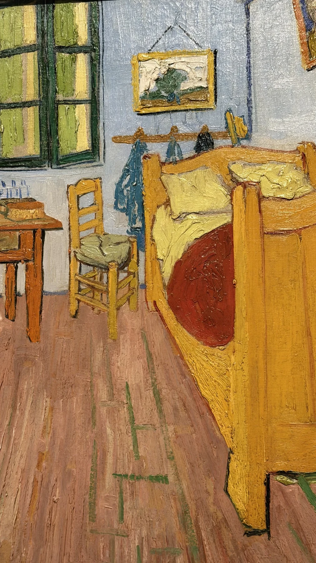 Un detalle de El dormitorio, de Van Gogh.